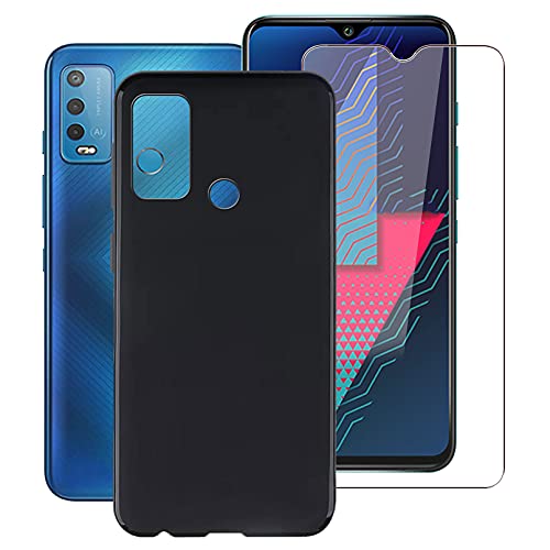 ZXLZKQ pour Wiko Power U30 (6.82 Pouces) Coque + Verre trempé, Noir TPU Souple Silicone Etui Housse Cover Bumper Case et HD trempé Protection...