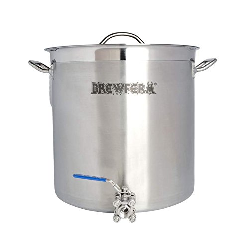 Brewferm® Braukessel 35L mit Kugelhahn - Edelstahl, geeignet für alle Herdarten, ergonomische Griffe, verstärkter Schüttrand, Bier brauen