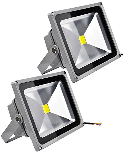 2pcs 30W LED Foco Proyector,ALPHA DIMA IP65 Impermeable Luz de Seguridad,Iluminación Interior y Exterior,Lámpara Blanco Frío 6500K Gris