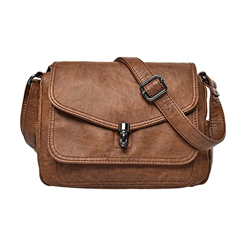 oshhni Adulto Unissex Bolsa Mensageiro Feminina Carteira De Couro Sacola Vintage Couro Pu Bolsa De O