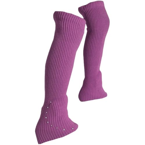 Ppmter Calentadores De Piernas De Invierno para Patinaje Artístico, Tejidos, Largos, Calcetines De Patinaje para Mujeres Y Niñas, Accesorios para Yoga, Ballet, Danza Y Patinaje sobre Hielo.
