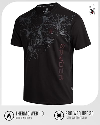 Spyder Mens T-Shirts - Soft Cotton Blend Jersey Crewneck Short Sleeve Shirts for Men, Casual Shirts for Workout & Daily Wear3