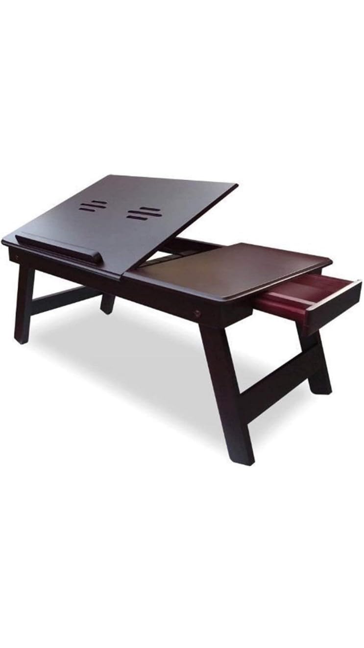 Aarf Wooden Standard Adjustable Foldable Multi-Function Portable Laptop Table/Study Table (Brown) Solid by Rihan Furniture Pack of 1 (B0D8Y7XFYM) Amazon Price History, Amazon Price Tracker