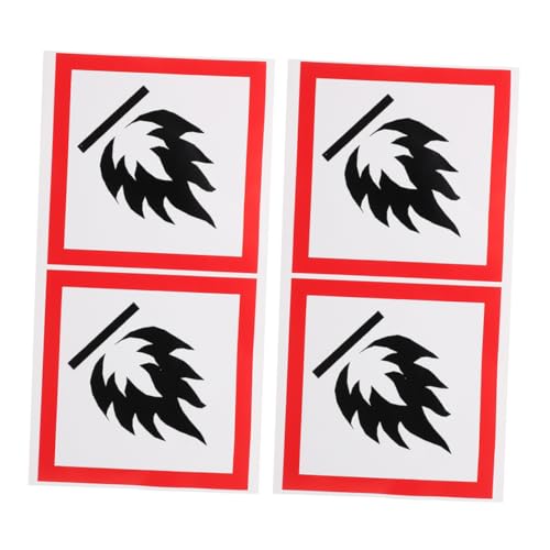 GALPADA 4個防火ラベル 屋外用ゴミ箱用 強粘着火災注意表示 学校 公園向け