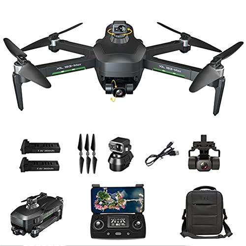 Drone GPS con Cardán De 3 Ejes, Drones GPS con Cámara 4K HD para Adultos, Drone Quadcopter UAV 5G WiFi FPV, RC Drone Evitación Automática De Obstáculos De 360 ​​°, con 2 Baterías 50X Zoom Experiencia