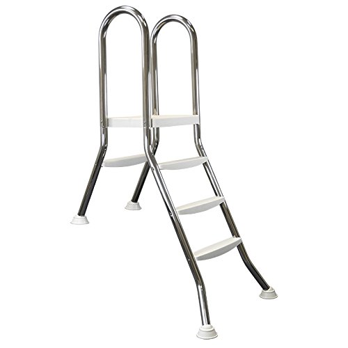 Original ASTRAL Edelstahl Leiter für teileingelassene Pools 0,90-1,00 m - 1x 1 Stufe + 1x 3 Stufen - hochwertiges V2A
