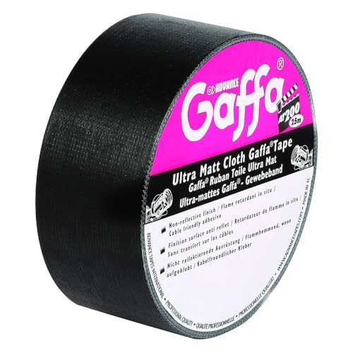 Gaffer mat noir Advance Tapes 5805 fini les reflets et les câbles mal fixés