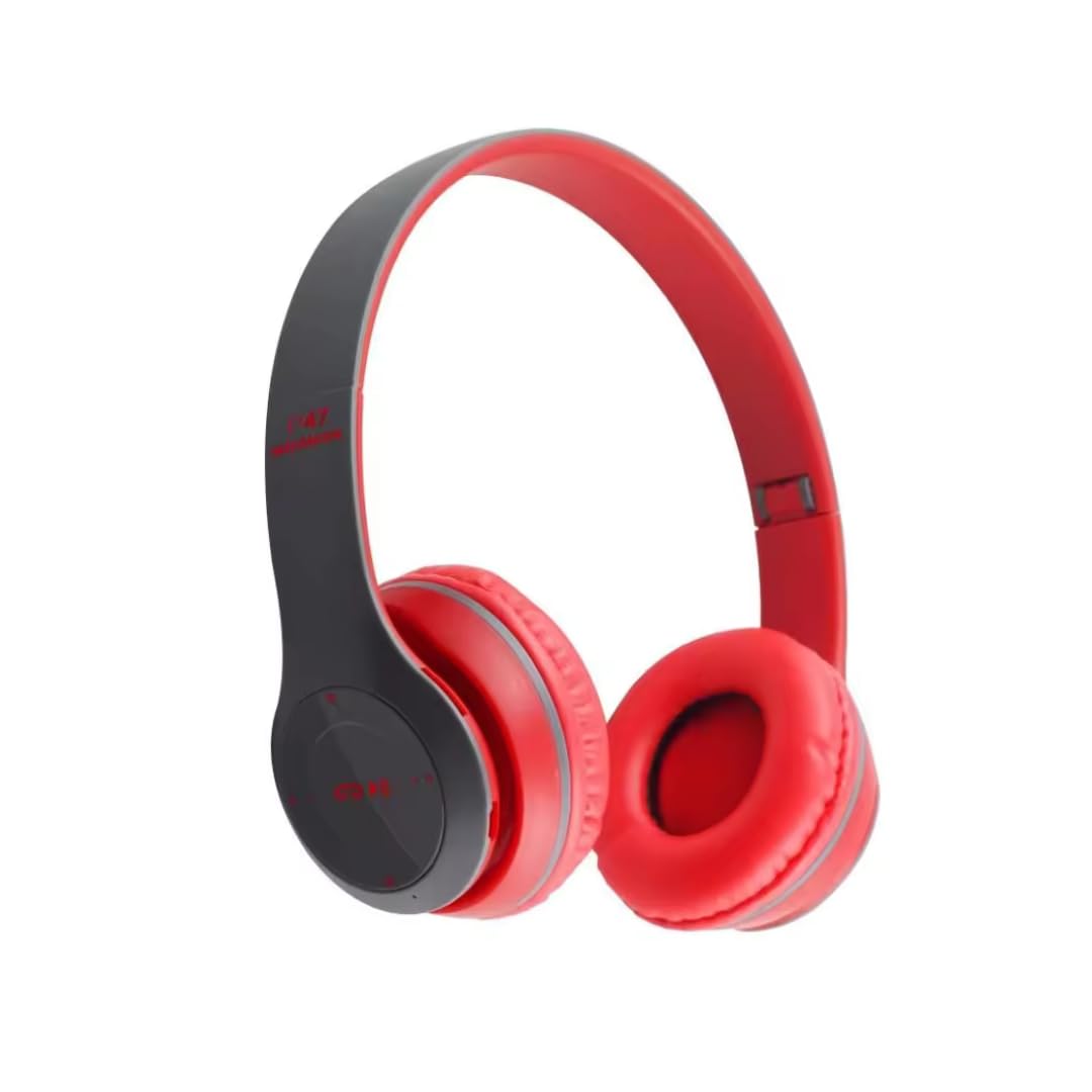 icall P47 Wireless Bluetooth Over Ear Headphones - Best Wireless Gaming Headphones Under 1000 | Premium BT Headphone for Music & Gaming (Red)-image-4