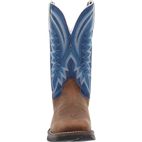 Durango mens Rebel Saddle Brown Denim Blue Western Boot3