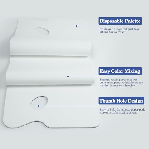 Image of Disposable Palette Paper Pad - 40 Sheets 9.4x13.3 inch Artist Mixing Paper for Adults Students (7.8 x 11.6in)
