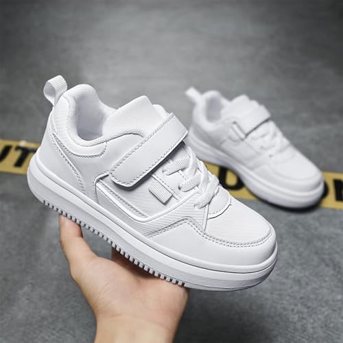 Unisex-Child Kids White Leather Lightweight Shoes School Breathable Athletic Running Sneakers Tennis Shoes for Boys and Girls4