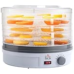 HOMCOM 5 Tier Food Dehydrator, 245W Food Dryer Machine with Adjustable Temperature Control for Drying Fruit, Meat, Vegetable, Jerky and Pet Treat, White