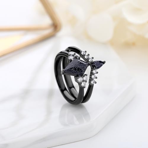 Personalized Matching Rings for Couples, Engagement Rings Set, Engavable Promise Ring for Her, Custom Wedding Rings, 3 Pc Unique Matching Rings.4