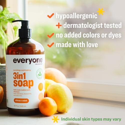 image for Everyone 3-in-1 Soap, Body Wash, Bubble Bath, Shampoo, 32 Ounce (Pack 
