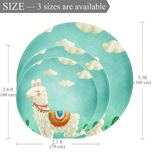 Tapis cactus alpaga rond 100cm au design original JDEZ