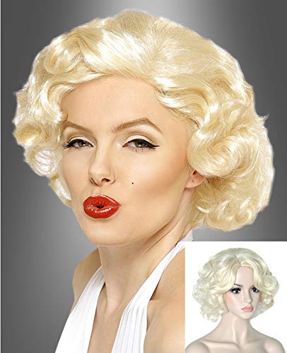 Juziviee Short Blonde Wigs for Women Wavy Curly Hair Wig Natural Cute Heat Resistant Synthetic Wigs for Party Halloween AD024B