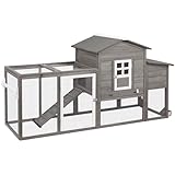 Petscosset Chicken Coop with Wheels, Grey