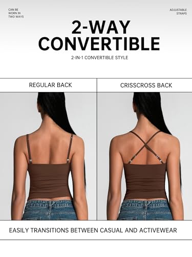 2 Pack Womens Cami Tank Scoop Neck Spaghetti Strap Tank Tops Basic Tight Camisole Shirts3