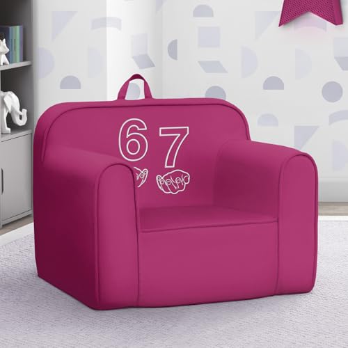 Image of Delta Children 6-7 Cozee Chair - Foam Kids Chair for Ages 18 Months and Up, Hot Pink