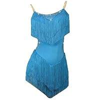 TJDWPRRD Robes de Compétition de Danse Latine pour Femmes Costumes de Performance de Cha Cha Tango Tenue de Danse de Salle de Bal avec Strass Vêtements D'entraînement de Salsa,C,M
