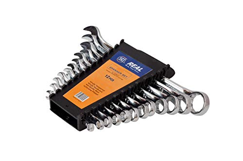 Image of Heavy Duty Elliptical Round Combination Spanners with Hanging Tray - Set of 12 Pieces