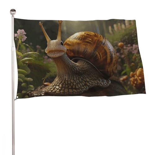 Drapeau extérieur imprimé escargot grand format 152x243cm pour décoration de jardin
