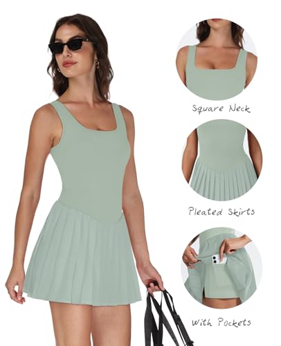 Image of NIASHOT Athletic Dress for Women with Shorts Sleeveless Womens Golf Dress