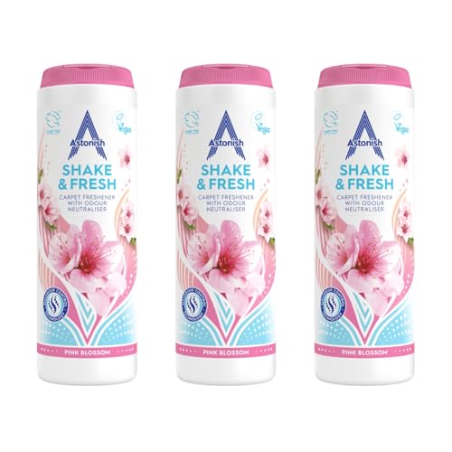 Astonish Shake & Fresh Carpet Freshener Eliminates Odours Pink Blossom 3 x 350g