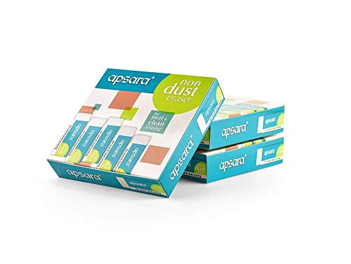 Image of Apsara Non-Dust Jumbo Erasers | Large Size Clean Erasing | Smooth, Residue-Free & Long-Lasting Erasers for School, Office & Art - Pack of 40 Eraser
