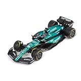 Bburago Fórmula 1 F1 Asto Martin AMR 23 Lance Stroll con Casco (2023) - Escala 1:43 - En réplica Coleccionable de Coche de Carreras Fundido a presión creíblemente Detallada
