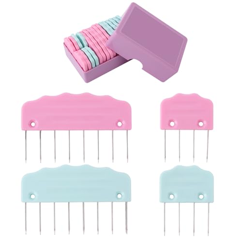 20pcs Knit Blocking Pin Large & Small Knitting Blocking Combs for Crochet Needlepoint Blockers Board Mats for Sewing Picks Kit Lace Needlework Supplies Projects Tools Accessories (Pink Light Blue)