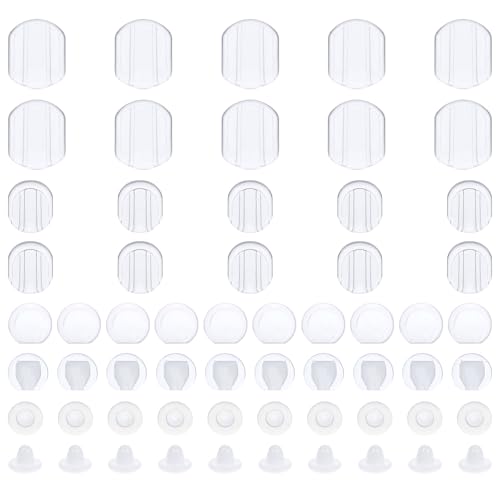 60 Pieces Earring Pads for Clip On Earrings 6 Sizes Silicone Clip-On Earring Backs Clear Silicone Comfort Earring Cushions Earring Covers for Sports Clips On Earrings（Clear）