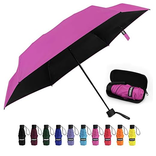 Small Mini Umbrella with Case Light Compact Design Perfect for Travel Lightweight Portable Parasol Outdoor Sun&Rain Umbrellas