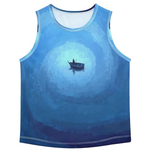 Boat Alone Blue Boys Tank Tops Toddler Boys' Assorted Sleeveless Tank Tops for Kids,3T