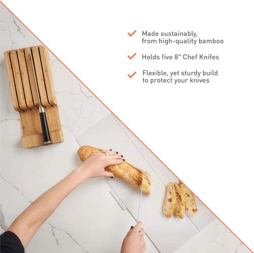 Bamboo-Knife-Block-and-In-Drawer-Storage-Display-Stand-and-Organizer-Holds-to-Five-8-Inch-Knives-Hand-Finished-Sustainable-Bamboo-1378-L-x-54-W-x-21-H-Inches-Knives-Not-Included-Gen-2
