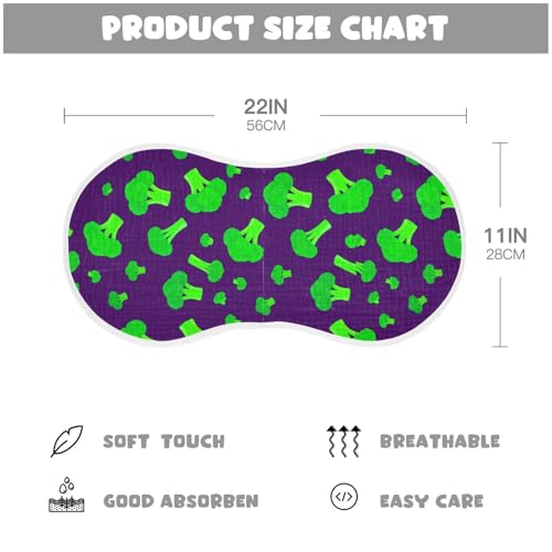 MCHIVER Broccoli Vegetable Purple Baby Burp Cloths Cotton Washcloths Soft Absorbent Burping Rags for Baby Girls Boy Newborn Towel 1 Pack4