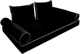 Model V1 Twin Velvet Contrast Pipe Indoor Daybed Mattress Complete Set AD374