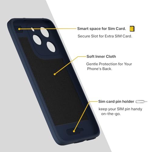 Image of Outlouders Back Cover for Realme 15T 5G / Realme Narzo 90 5G Soft Matte Silicone Cover with Slim Fit | Mag-Safe Logo (Not Mag-Safe Compatible) | Shockproof | Camera Protection Bumper Case (Blue)