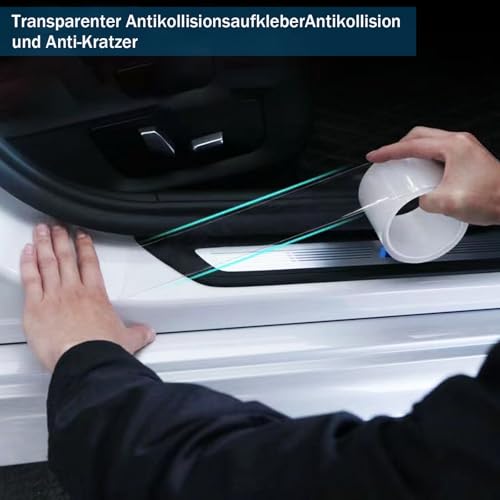 Lackschutzfolie Auto Transparent, Kantenschutz Transparent Auto 7cmx10m, Einstiegsleisten Aufkleber Blasenfrei Mit Schaber Universal Lackschutzfolie für Auto Fahrrad Motorrad
