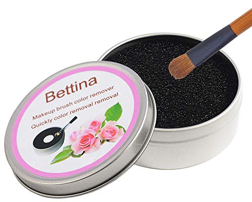 Color Removal Sponge Dry Makeup Brushes Cleaner Eye Shadow or Blush Color Removal Quickly Switch to Next Color Bettina Compact Size for Travel (black)