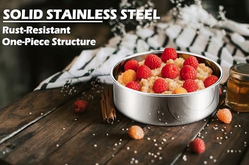 Leonyo 6 Inch Small Cake Pans Round, 2 Pack Stainless Steel Smash 6Inch Round Cake Pan Tins Set for Baking, Metal Circle Layer Tin for Birthday Wedding Party, Dishwasher Oven Safe - Thumbnail 4