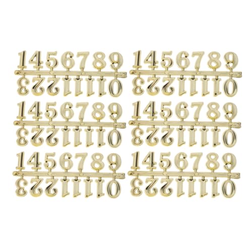 HOMSFOU 6セット掛け時計用アラビア数字パーツ 交換用デジタル時計ナンバー 簡単取付け耐久プラスチック製リアクセサリー リビング寝室用