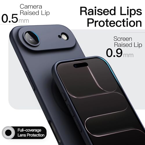 Image of JETech Magnetic Slim Case for iPhone Air, Compatible with MagSafe, Ultra-Thin Lightweight Minimalist Phone Cover with Matte Finish and Full Camera Lens Protection, 6.5-Inch Display (Deep Blue)