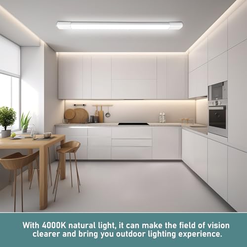 IEGLED Feuchtraumleuchte 120CM, 36W 4000LM Deckenleuchte 4000K Neutralweiß, IP65 Lampe für Feuchtraum, Wannenleuchte, Schlafzimmer… – Ansicht 4