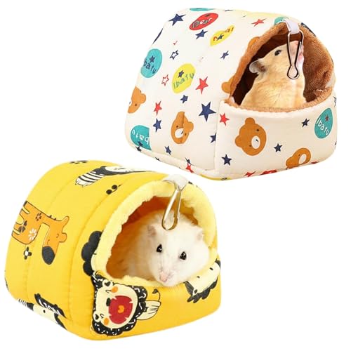 2 Stück Waschbares Meerschweinchen Bett und Kuschelsack, Meerschweinchen Zubehoer, Gemütliches Kleintierbett für Hamster, Igel und Frettchen, kuschelig und weich für einen sicheren Schlafplatz