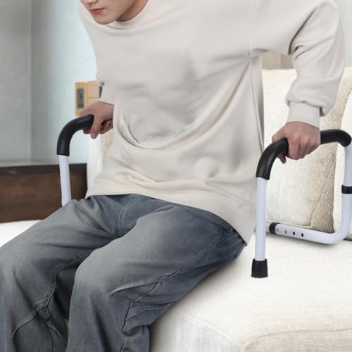 Wizoowip Stand Assist Aid for Elderly, Elderly Sofa Armrest, Mobility Standing Aid Rail for Sitting, Couch, Chair, Stand Assist Aid for Patients, Seniors & Disabled, Adjustable Width (White)