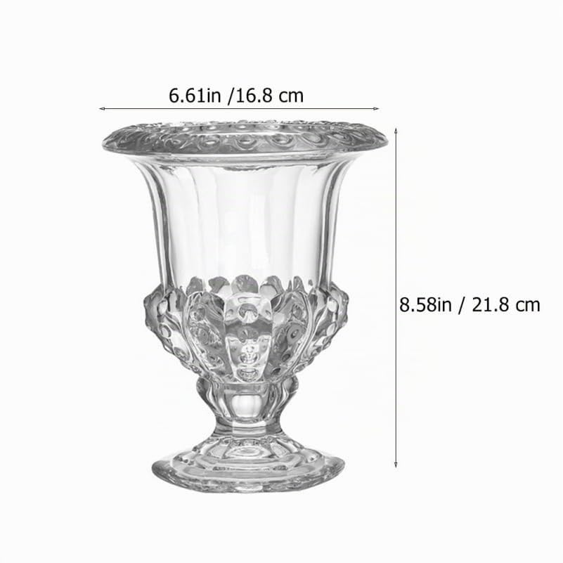 Jojofuny JarróN Transparente De Cristal Retro De 8.58X6.61X6.61In Florero Decorativo para Mesa con Porta Velas Adorno para Hogar Oficina Bodas Y Arreglos