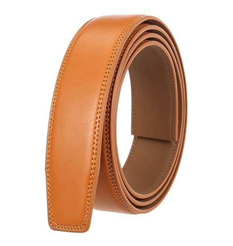 Classic belt, men's belt made of 3.5 cm cowhide leather without buckle, casual belt with plain weave