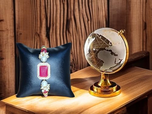 Image of SAUDEEP INDIA Feng Shui Crystal Mini Globe Idol for Home Decor with Rakhi for Brother | Globe for Vastu Home Decor(Bhai-Rakhi with Gift Hamper)