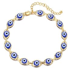 A4-gold blue evil eye bracelet